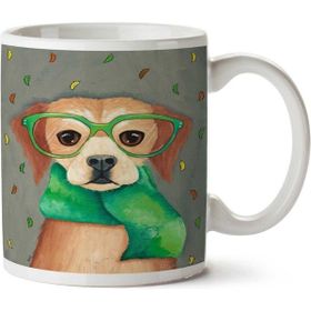 Art Hediye Av Köpeği Hipster Atkı Yaprak Soğuk İki Tarafı Baskılı Kupa Bardak