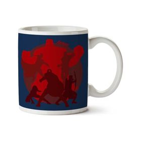 Art Hediye Avenger Silhouette Hulk Captain America Iron Man Hawkeye Black Widow Thor İki Tarafı Baskılı Kupa Bardak