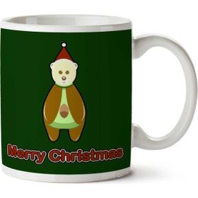 Art Hediye Avocado Bear Merry Christmas İki Tarafı Baskılı Kupa Bardak