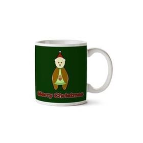 Art Hediye Avocado Bear Merry Christmas İki Tarafı Baskılı Kupa Bardak