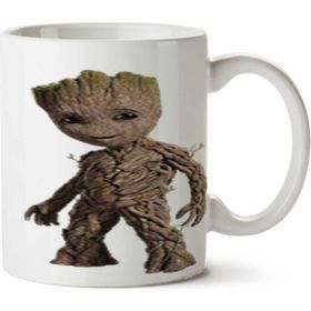 Art Hediye Baby Groot Rocket Raccoon Marvel.png Iki Tarafı Baskılı Kupa Bardak