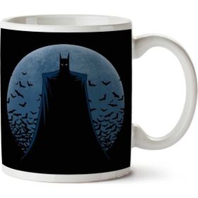 Art Hediye Batman Blue Moon Silhouette Iki Tarafı Baskılı Kupa Bardak