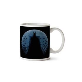 Art Hediye Batman Blue Moon Silhouette Iki Tarafı Baskılı Kupa Bardak