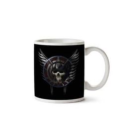 Art Hediye Battle Crest Skull İki Tarafı Baskılı Kupa Bardak