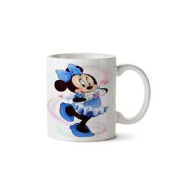 Art Hediye Bayan Minnie Mouse Mavili İki Tarafı Baskılı Kupa Bardak