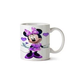 Art Hediye Bayan Minnie Mouse Morlu İki Tarafı Baskılı Kupa Bardak