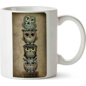 Art Hediye baykuş İki Tarafı Baskılı Kupa Bardak