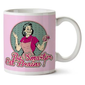 Art Hediye Be Smarter Eat Brains Zombie Iki Tarafı Baskılı Kupa Bardak