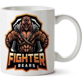 Art Hediye Bear Fighter Baskılı Kupa