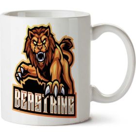 Art Hediye Beast King Lion Baskılı Kupa