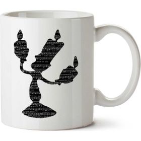 Art Hediye Beauty And The Beast Lumiere Musical Silhouette Baskılı Kupa