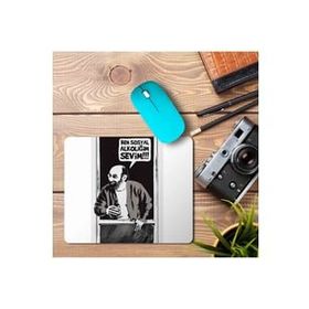 Art Hediye Ben Sosyal Alkoliğim Sevim Baskılı 23x19 cm Mouse Pad