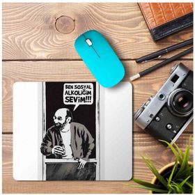 Art Hediye Ben Sosyal Alkoliğim Sevim Baskılı 23x19 cm Mouse Pad