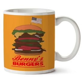 Art Hediye Benny's Burgeri İki Tarafı Baskılı Kupa Bardak