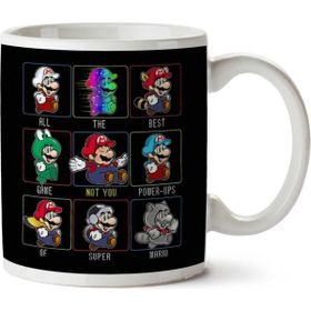 Art Hediye Best Powerups Of Super Mario Iki Tarafı Baskılı Kupa Bardak
