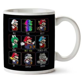 Art Hediye Best Powerups Of Super Mario Iki Tarafı Baskılı Kupa Bardak
