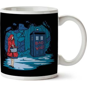 Art Hediye Big Bad Wolf Doctor Who Tardis İki Tarafı Baskılı Kupa Bardak