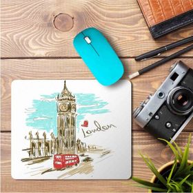 Art Hediye Big Ben Paris Clock Tower Baskılı 23x19 cm Mouse Pad