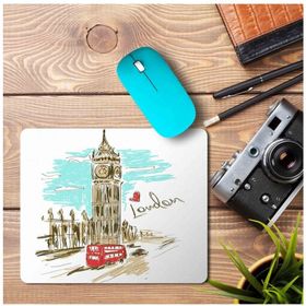 Art Hediye Big Ben Paris Clock Tower Baskılı 23x19 cm Mouse Pad