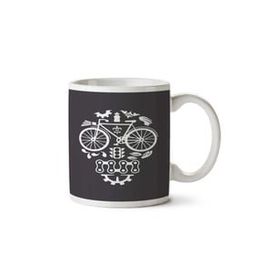 Art Hediye Bike Tatoo Caveira İki Tarafı Baskılı Kupa Bardak