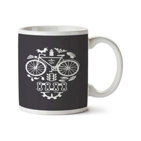 Art Hediye Bike Tatoo Caveira İki Tarafı Baskılı Kupa Bardak