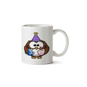 Art Hediye Birthday Owl Doğum Günü Baykuş İki Tarafı Baskılı Kupa Bardak