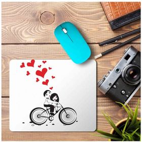 Art Hediye Bisiklet Kalp Baskılı 23x19 cm Mouse Pad