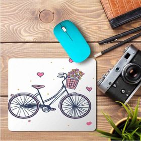 Art Hediye Bisiklet Kalp Love Sevgi Baskılı 23x19 cm Mouse Pad