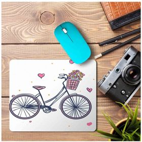 Art Hediye Bisiklet Kalp Love Sevgi Baskılı 23x19 cm Mouse Pad