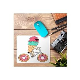 Art Hediye Bisiklet Süren Dondurma Baskılı 23x19 cm Mouse Pad