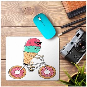 Art Hediye Bisiklet Süren Dondurma Baskılı 23x19 cm Mouse Pad