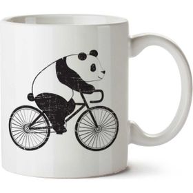 Art Hediye Bisiklet Süren Panda.png İki Tarafı Baskılı Kupa Bardak