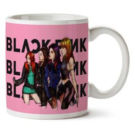 Art Hediye Black Pink Blackpink Üç Yazılı Iki Tarafı Baskılı Kupa Bardak