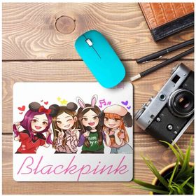 Art Hediye Black Pink Karakterler Baskılı 23x19 cm Mouse Pad