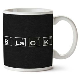 Art Hediye Black Siyah Periyodik Cetvel Iki Tarafı Baskılı Kupa Bardak