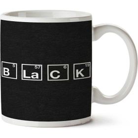 Art Hediye Black Siyah Periyodik Cetvel Iki Tarafı Baskılı Kupa Bardak