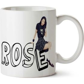 Art Hediye Blackpink Black Pink Rose.png iki Tarafı Baskılı Kupa Bardak