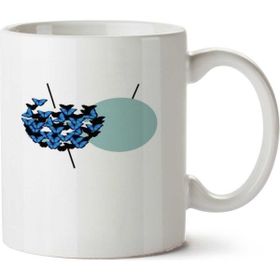 Art Hediye Blue Butterflies İki Tarafı Baskılı Kupa