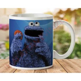 Art Hediye Blue Cookie Monster Kurabiye Canavarı İki Tarafı Baskılı Kupa