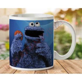 Art Hediye Blue Cookie Monster Kurabiye Canavarı İki Tarafı Baskılı Kupa