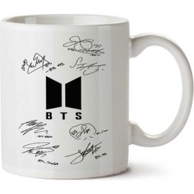Art Hediye Bts Army And Signatures By İki Tarafı Baskılı Kupa