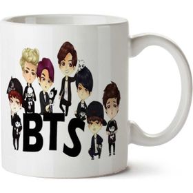 Art Hediye Bts Bangtan Boys Takımı Animasyon İki Tarafı Baskılı Kupa