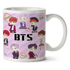 Art Hediye Bts Chibi K-Pop İki Tarafı Baskılı Kupa Bardak
