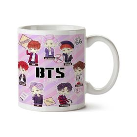 Art Hediye Bts Chibi K-Pop İki Tarafı Baskılı Kupa Bardak