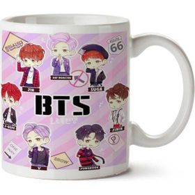Art Hediye Bts Chibi K-Pop İki Tarafı Baskılı Kupa Bardak