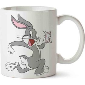 Art Hediye Bugs Bunny Telefon Baskılı Kupa Bardak