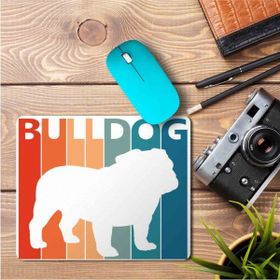 Art Hediye Bulldog Funny Cute Baskılı 23x19 cm Mouse Pad