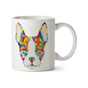 Art Hediye Bulldog Rainbow İki Tarafı Baskılı Kupa Bardak