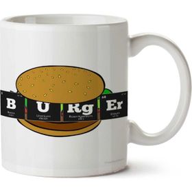 Art Hediye Burger Hamburger Periyodik Cetvel İki Tarafı Baskılı Beyaz Kupa