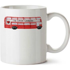 Art Hediye Bus Style - London Otobüs I Love London Iki Tarafı Baskılı Kupa Bardak